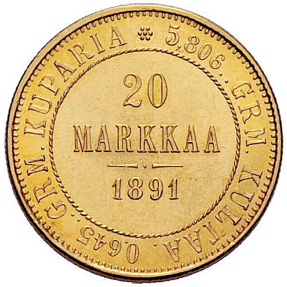 20 markkaa 1891