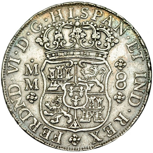 Meksikon 8 reales hopearaha (A)