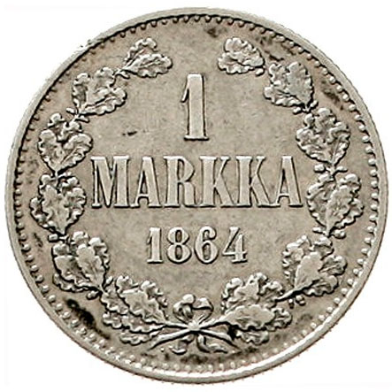 Suomi hopeamarkka 1864 (A)