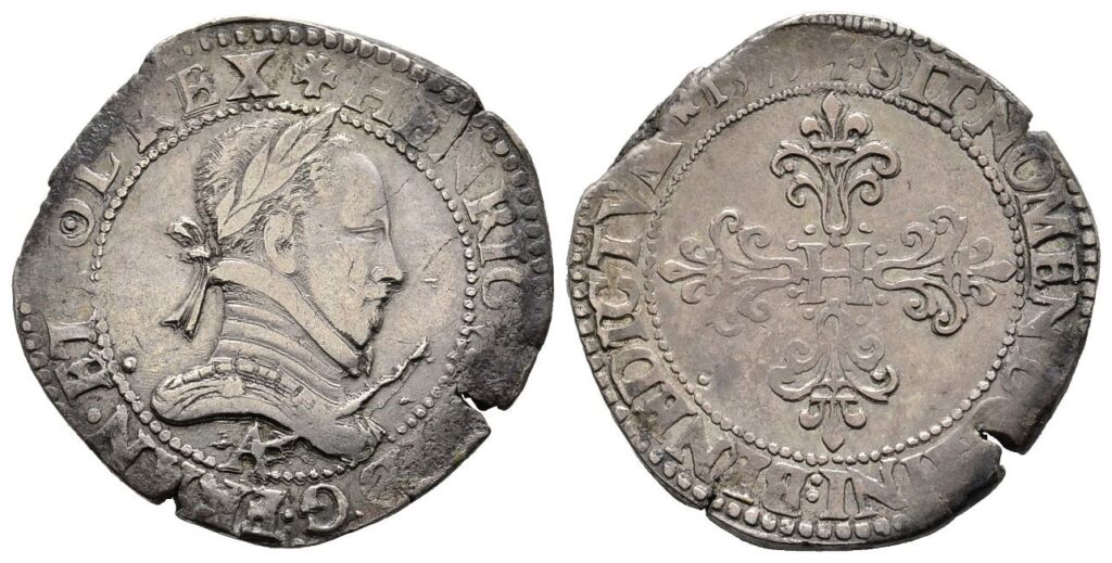 Henrik III (1574 – 1589) franc au col fraise frangi